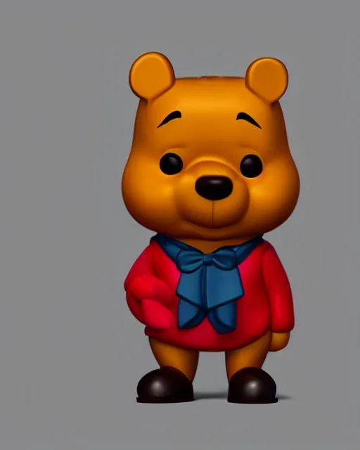 Prompt: full body 3d render of xi jinping as winnie-the-pooh wearing a suit as a funko pop, studio lighting, white background, blender, trending on artstation, 8k, highly detailed