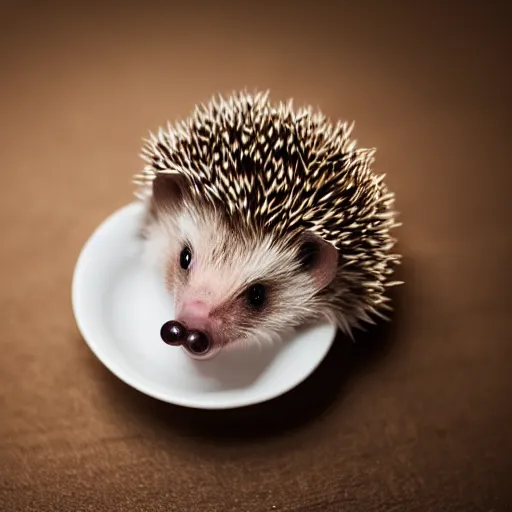 Image similar to baby hedgehog in a teacup, photography, bokeh, sigma 5 0 mm f / 1. 4, minimalistic, 8 k