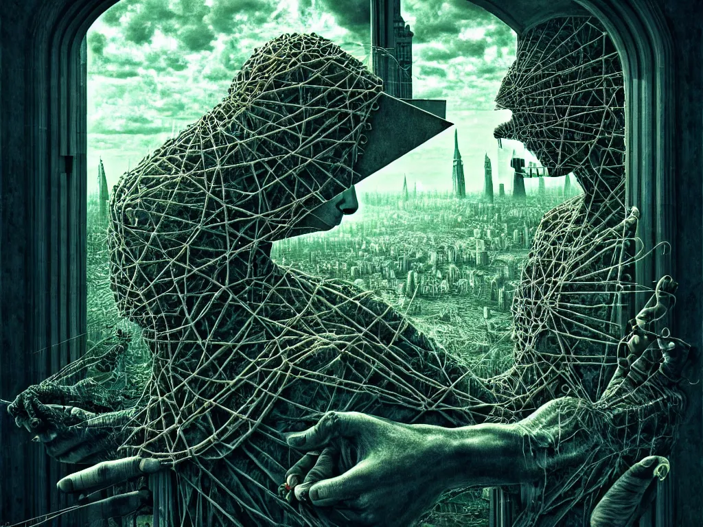 Image similar to highly detailed photo of living is the illusion of dying, trending on deviantart, neo surrealism, sharp focus, 4 k, a lot of little details, octane, masterpiece, art by max ernst