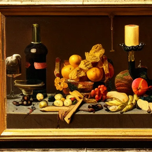 Prompt: nature morte in the style of Dutch Golden Age artists