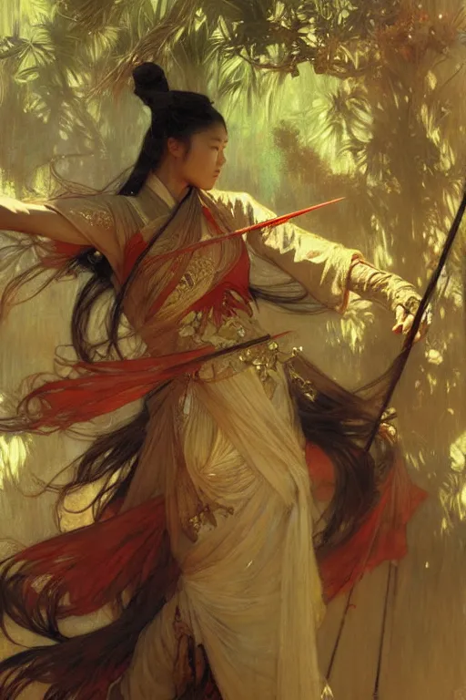 Image similar to wuxia, painting by gaston bussiere, craig mullins, greg rutkowski, alphonse mucha