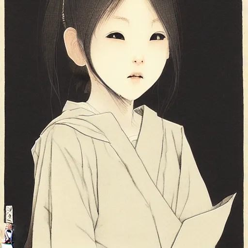 Prompt: young girl by samura hiroaki, detailed