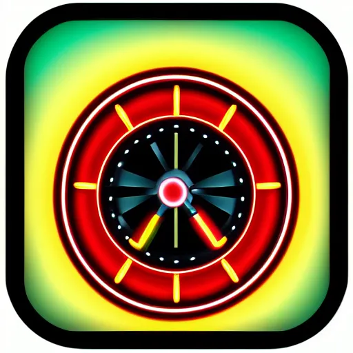 Image similar to roulette icon, neon style