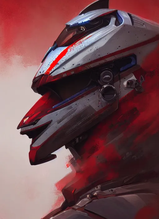 Image similar to portrait epic armored motogp bike with red blu and white accent. highly detailed, digital painting, concept art, smooth, sharp focus, illustration, art by greg rutkowski