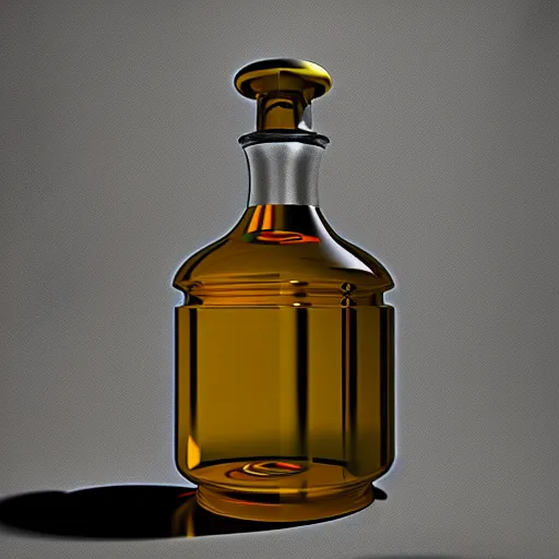 Prompt: transparent ancient flask contains life and death essence, skull cap, raytracing, 3d rendering, octane render