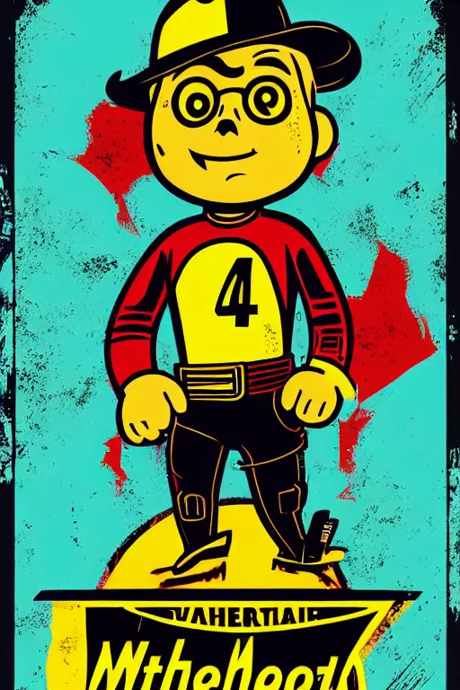 Image similar to fallout 7 6 retro futurist illustration art by butcher billy, sticker, colorful, illustration, highly detailed, simple, smooth and clean vector curves, no jagged lines, vector art, smooth andy warhol style