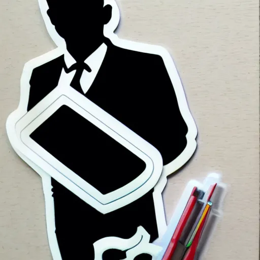 Image similar to die cut sticker individual alan turing silk screen butcher billy style