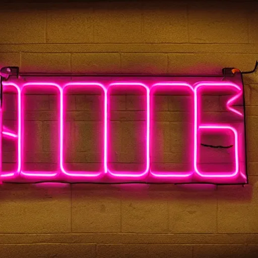 Image similar to neon graffiti sign, real life photography