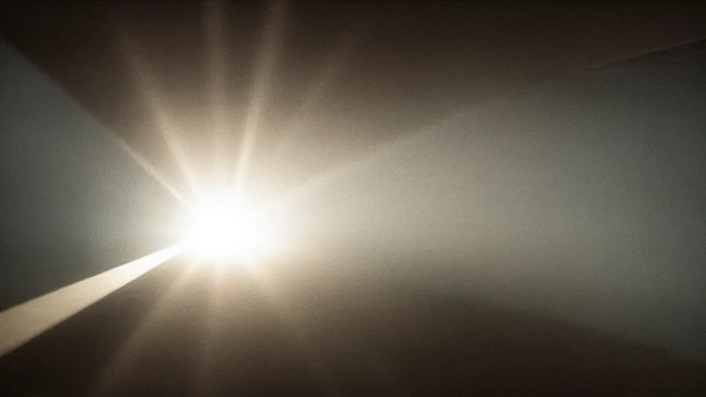 Prompt: beams of light split through random glass and water, film still from the movie directed by denis villeneuve and david cronenberg with art direction by salvador dali and dr. seuss