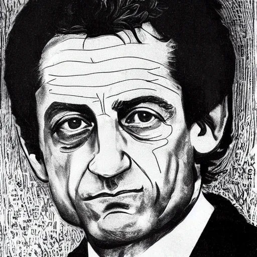 Prompt: a high quality and very detailed portrait of Nicolas Sarkozy, by Andrei Rublev
