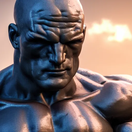 Prompt: portrait of statue muscle, chrome, reflect, 8 k uhd, unreal engine, octane render in the artstyle of finnian macmanus, john park and greg rutkowski