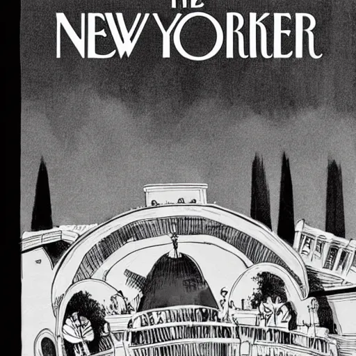 Image similar to new yorker cover showing the fbi raiding mar a lago