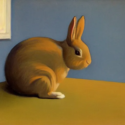 Image similar to a rabbit by edward hopper