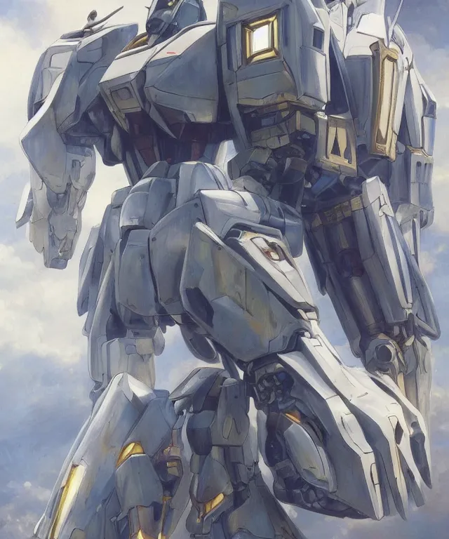 Prompt: gundam mecha portrait, subject centered in the frame, rule of thirds, golden ratio , scifi, intricate glowing mecha armor, elegant, glowing cylon eyes, highly detailed cybernetic body, ornate mecha armor, digital painting, artstation, concept art, smooth, sharp focus, illustration, art by Artgerm and moebius and Peter Mohrbacher