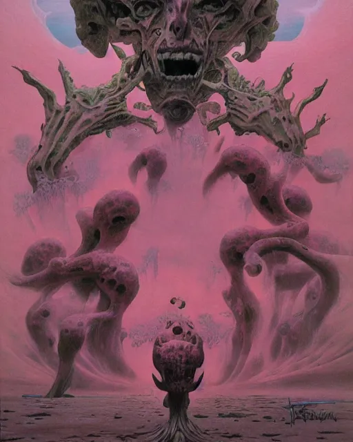 Prompt: jojo bizzare adventure painted by hirohiko araki and zdislav beksinski and wayne barlowe