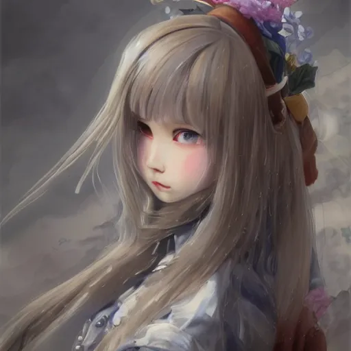 Prompt: dynamic composition, motion, ultra-detailed, incredibly detailed, a lot of details, amazing fine details and brush strokes, colorful and grayish palette, smooth, HD semirealistic anime CG concept art digital painting, watercolor oil painting of a Russian schoolgirl, by a Chinese artist at ArtStation, by Huang Guangjian, Fenghua Zhong, Ruan Jia, Xin Jin and Wei Chang. Realistic artwork of a Chinese videogame, gradients, gentle an harmonic grayish colors.