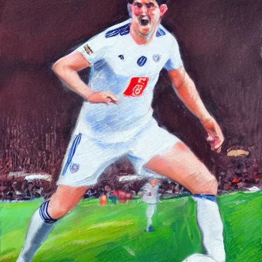 Prompt: oil painting of harry maguire as a viking