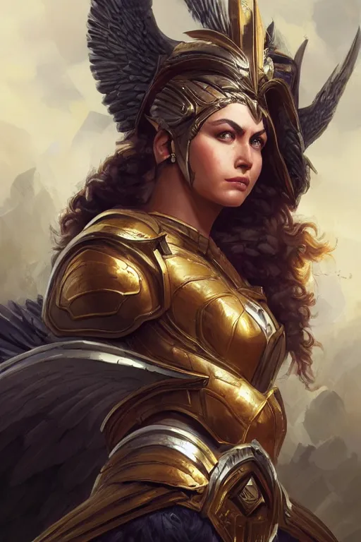 Image similar to amazon valkyrie athena, d & d, fantasy, portrait, highly detailed, headshot, digital painting, trending on artstation, concept art, sharp focus, illustration, art by artgerm and greg rutkowski and magali villeneuve