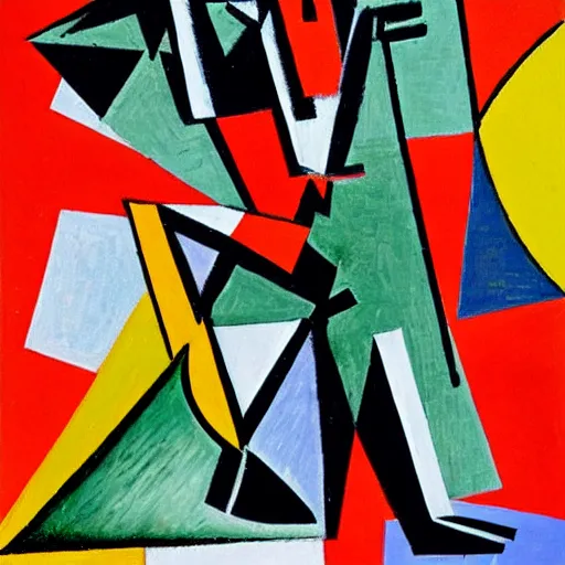 Prompt: dancer, cubism painted by Picasso.