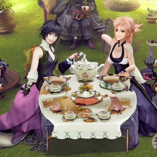 Image similar to Final Fantasy tea time