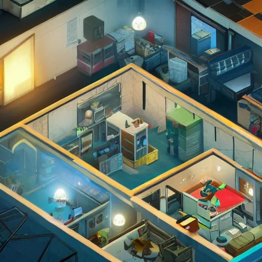 Prompt: Isometric game, 4k, dramatic lighting, unreal engine, resident evil + hello neighbor