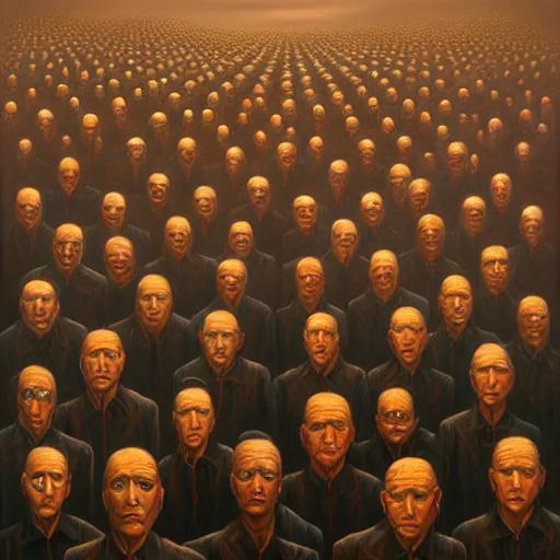 Image similar to in a dream, are all the characters really you? by jeffrey smith, oil on canvas