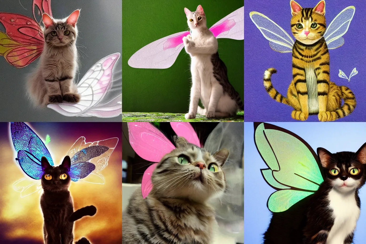 Prompt: a cat with fairy wings