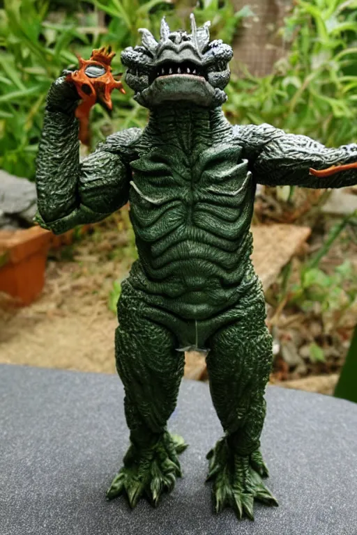 Image similar to kaiju action figure, vintage, 1980s