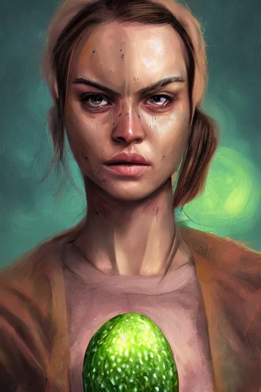 Image similar to avocadoman is a superhero, artgem, digital painting, color painting, hyperrealistic, concept art, oil painting, masterpiece, concept art, trending on deviantart, realistic and detailed face, highly detailed, high quality, 8 k, soft lighting, fancy colors, fantasy, cinematic, high coherence