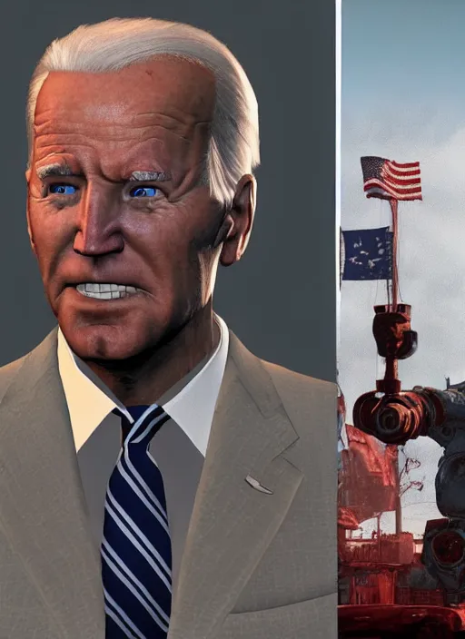 Image similar to joe biden in fallout 4