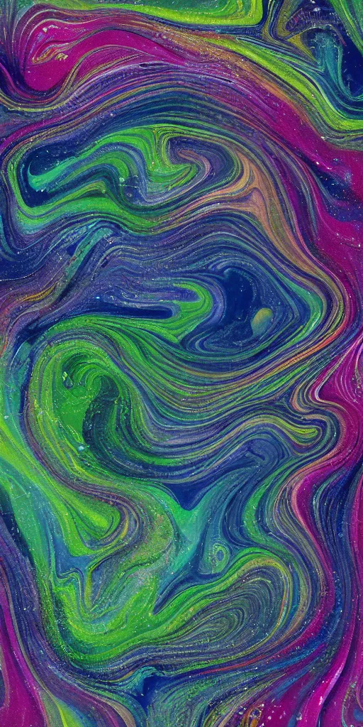 Prompt: beautiful liquid marble texture with big oil bubbles and twirls. harmonic chromatic tones coloured abstraction. ultradetailed realistic art