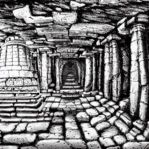 Image similar to an ancient underground temple from centuries ago by masashi kishimoto