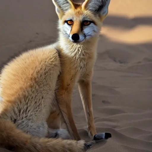 Prompt: 3/4 shot of desert fox