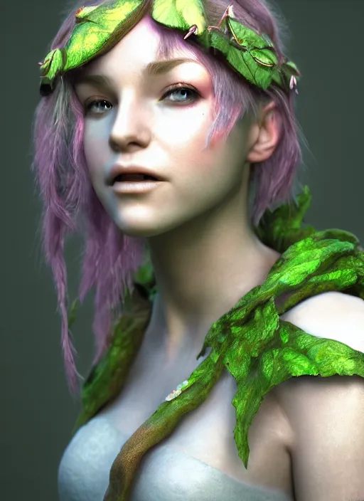 Prompt: fairy druid, octane render, caustics, 4 k, trending on artstation, realistic ; artgem ;