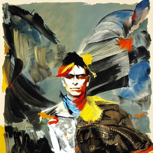 Image similar to portrait of corto maltese dreaming about valparaiso, by dave mckean and yoji shinkawa, oil on canvas