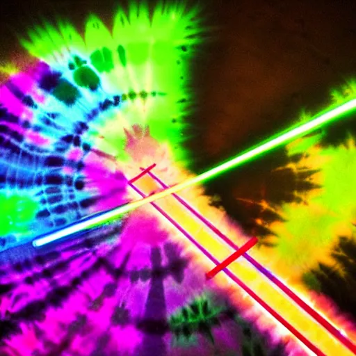 Image similar to a tie dye light saber, photography