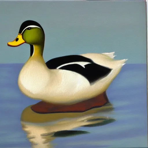 Image similar to a duck on the prowl oil painting julie curtiss