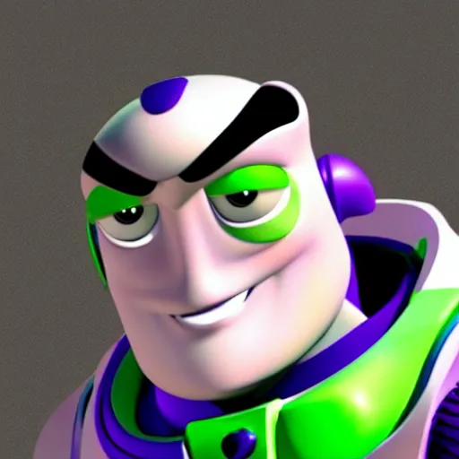 Image similar to realistic! photo of buzz lightyear with a buzz cut hairstyle, trending on artsation, 8k