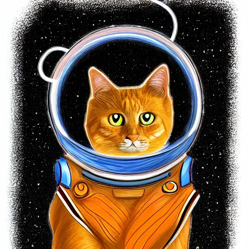 Prompt: space cat, highly detailed, centered, digital painting