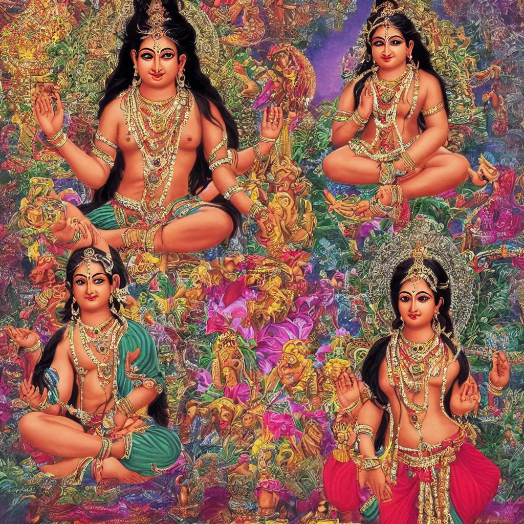 Image similar to hindu goddess posing for monthly calendar photoshoot