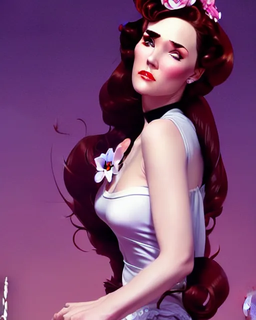 Image similar to a pin up and beautiful fashion charming dreamlke jennifer connelly, symmetrical face, symmetrical eyes, character art, art by artgerm lau and wlop and and ilya kuvshinov and john singer sargent, joshua middleton comic art