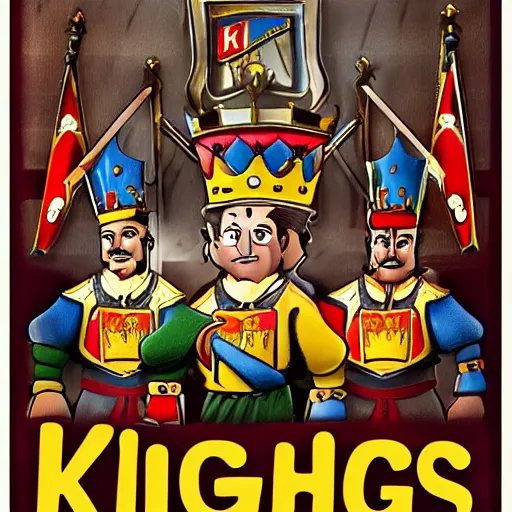 Image similar to king author and the knights of mcdonalds, highly detailed, high quality, high resolution