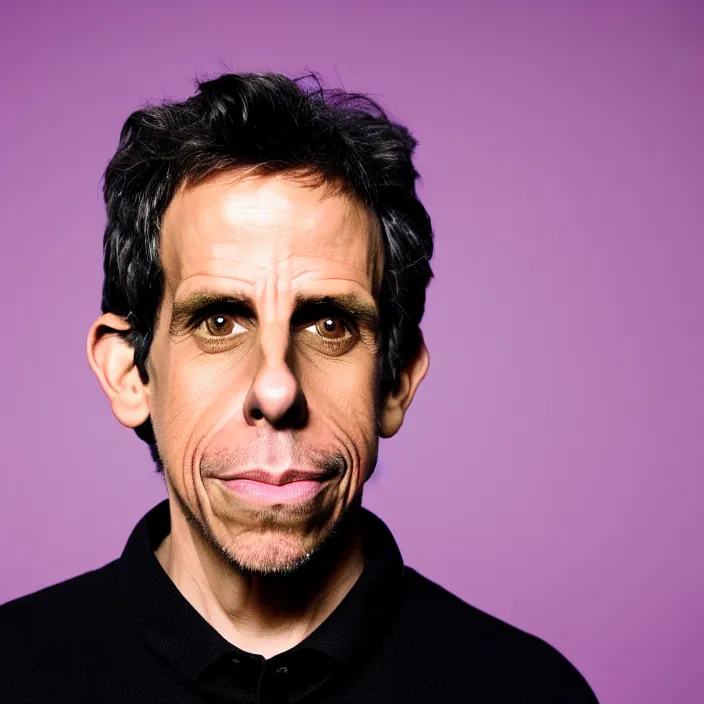 Prompt: portrait of young aged ben stiller, slightly smiling towards the camera, by terry richardson. detailed, 4 k, morning hour.