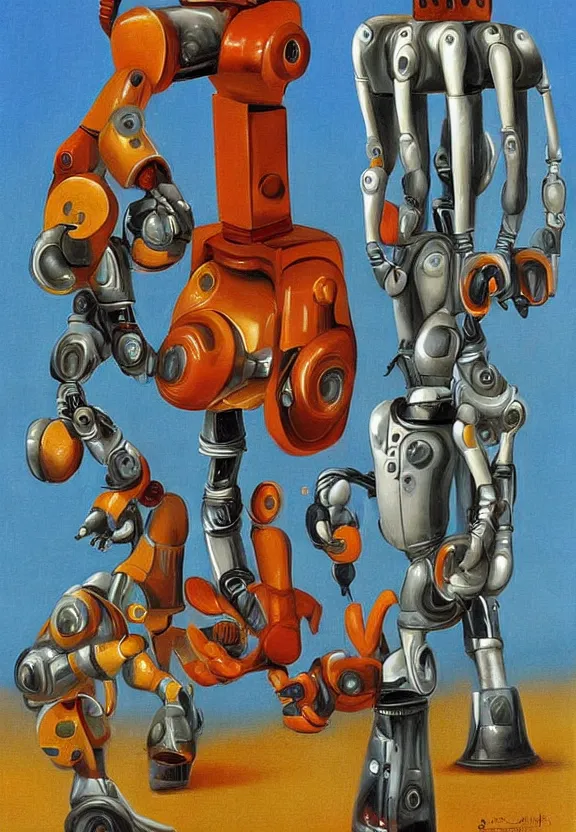 Prompt: robots by salvidor dali