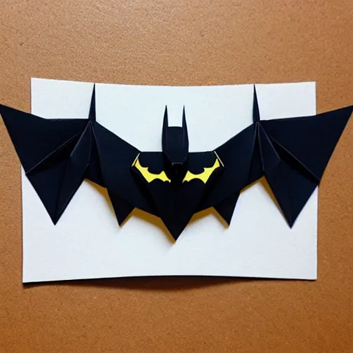 Image similar to batman origami, highly detailed