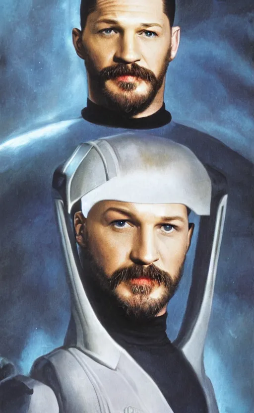 Prompt: portrait of tom hardy as commander riker ,star trek tng,