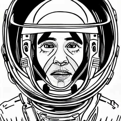 astronaut head drawing