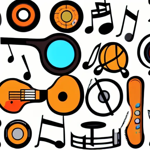 Image similar to a one - band - one - sound, svg sticker, vector art, band making music together