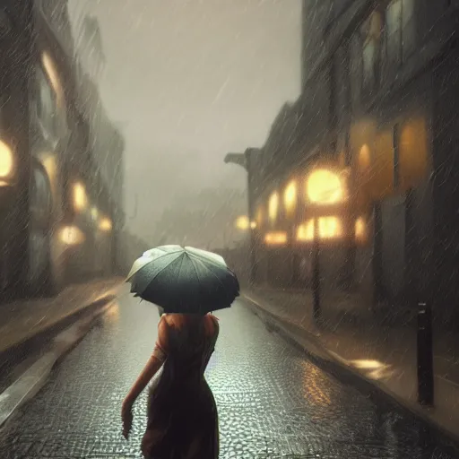 Image similar to women with umbrella beautiful dynamic lighting, cinematic, wide angle establishing shot, extremely high detail, photo realistic, cinematic lighting, post processed, concept art, artstation, matte painting, style by Hewton, Randolph Stanley , unreal engine 8k