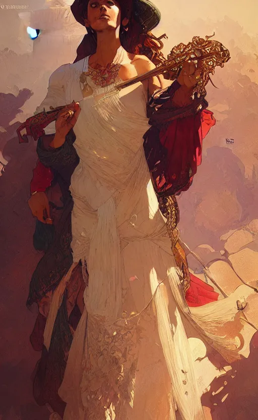 Image similar to a personification of the country morocco, highly detailed, digital painting, artstation, concept art, sharp focus, illustration, art by greg rutkowski and alphonse mucha